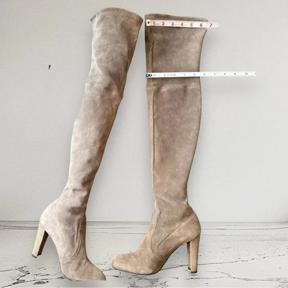Stuart Weitzman Highland Heel Boot in Taupe Size 37 - Picture 11 of 16